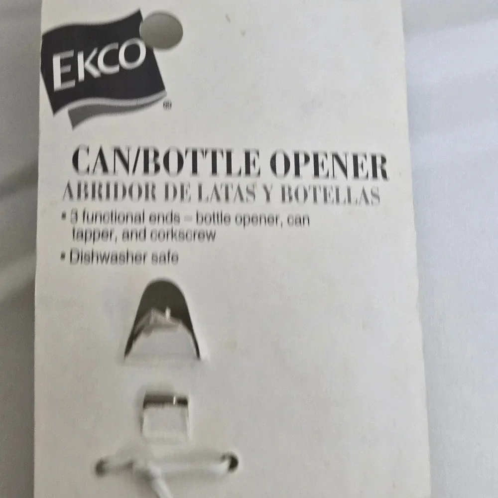 Ekco‎ Can Bottle Opener 08750 Vintage 2002 White Handle 3 Functions 5